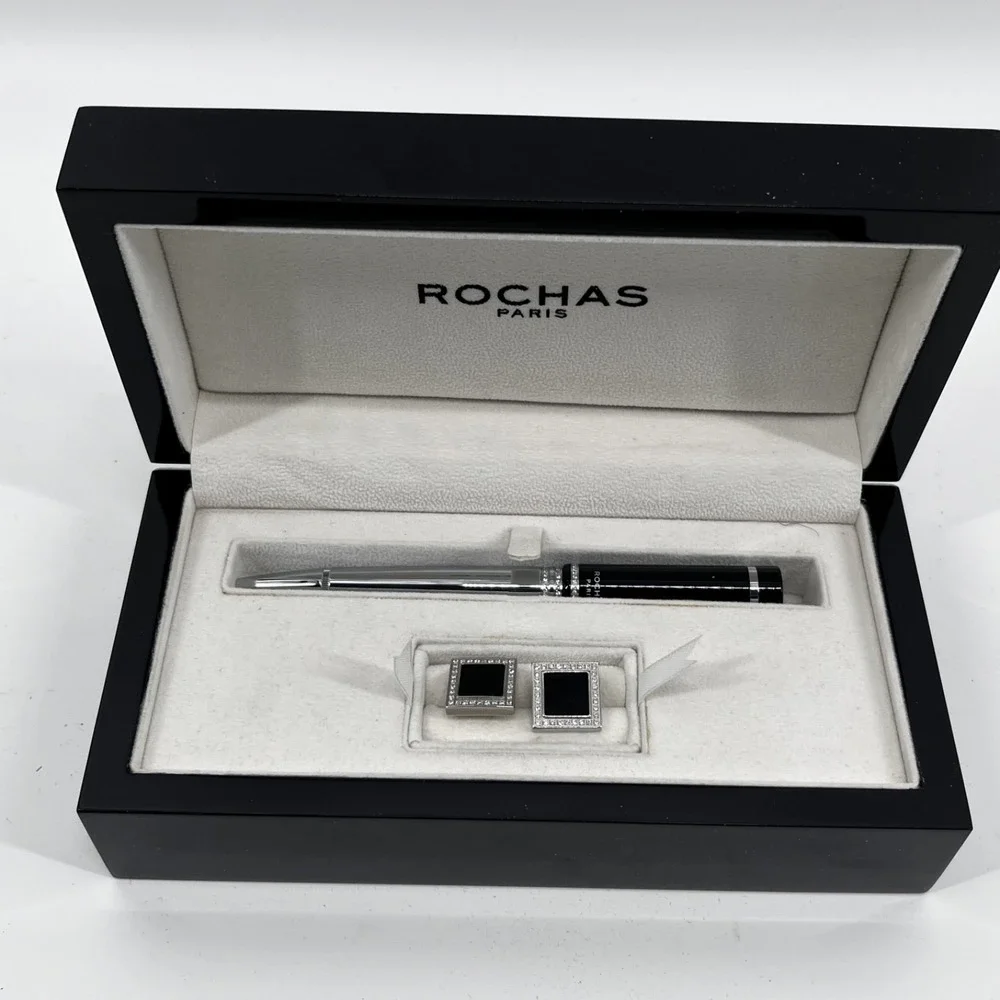 ROCHAS Paris -  pen and lapel pin‎ set. Great for gifting or personal use